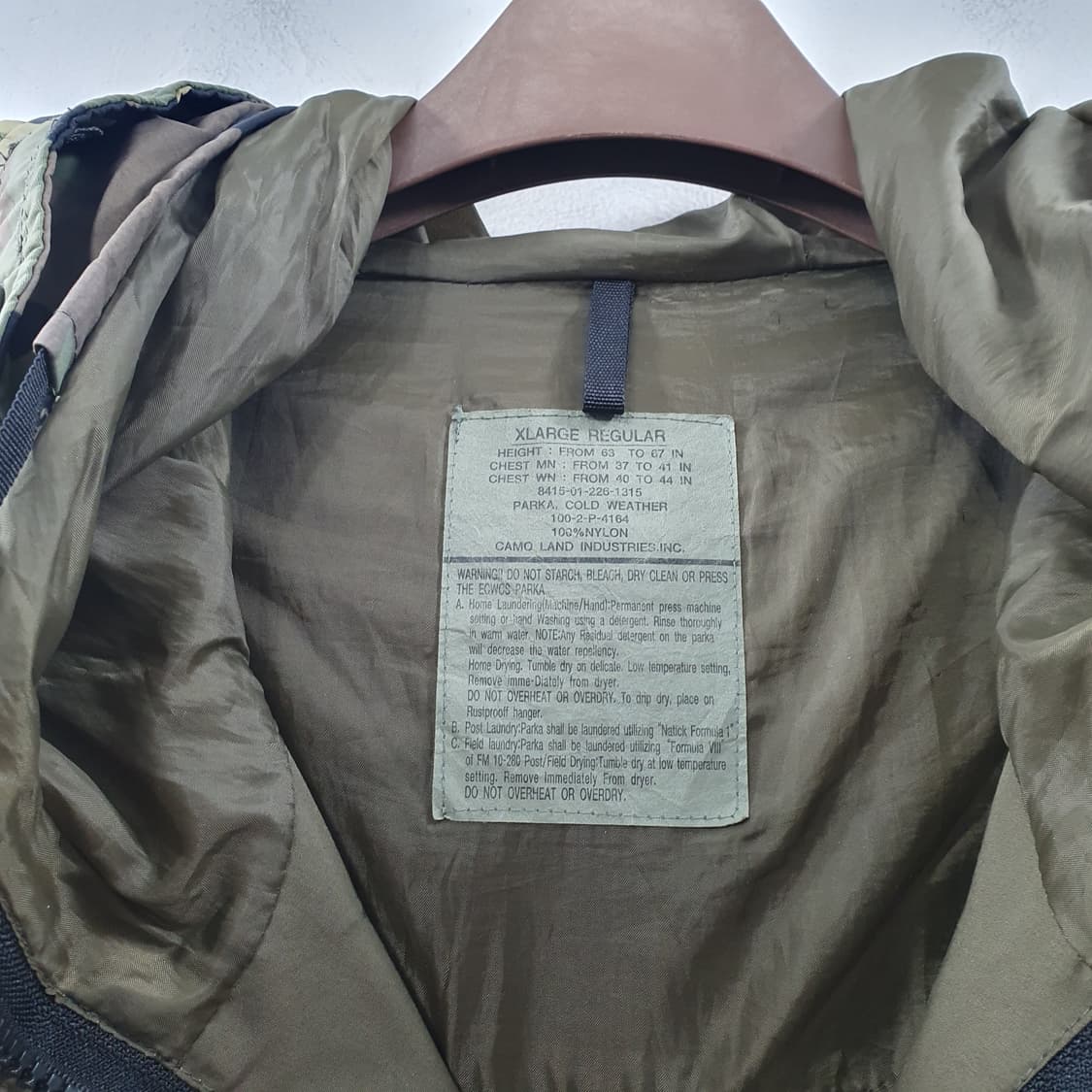 추2XL-3XL 미군 남성 우드랜드 오리지널 카모 파카 후드 자켓 상품이미지4