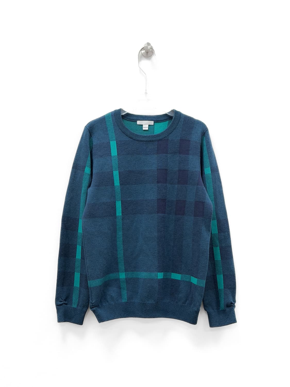 버버리 칠드런 체크 라인 울 코튼 니트 스웨터 상품이미지1