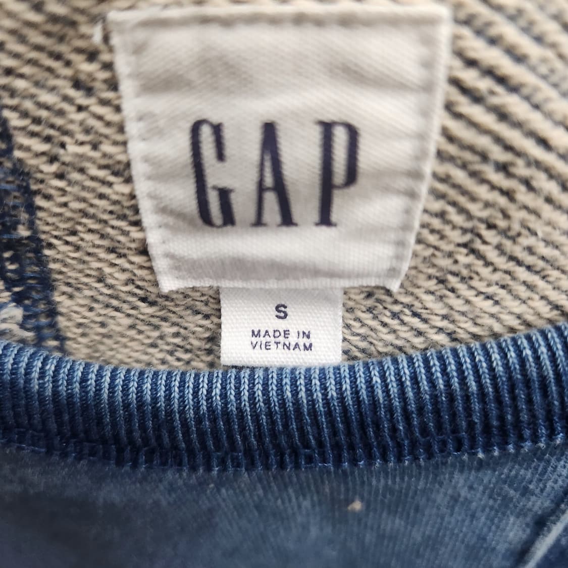 GAP 갭 진청/중청 배색 패치워크 로고 맨투맨 S(M) 남여공용 상품이미지6