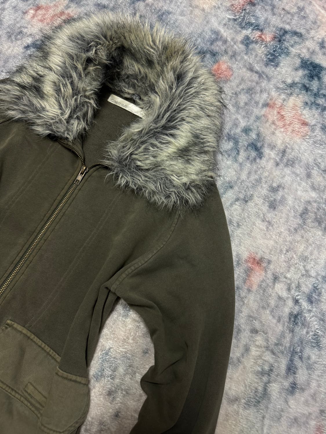 Clonedevgru trimming fur military zip up 상품이미지4