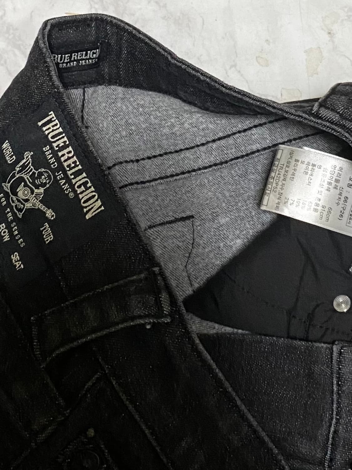 트루릴리젼 블랙진 허리 28 인치 남녀공용 상품이미지5