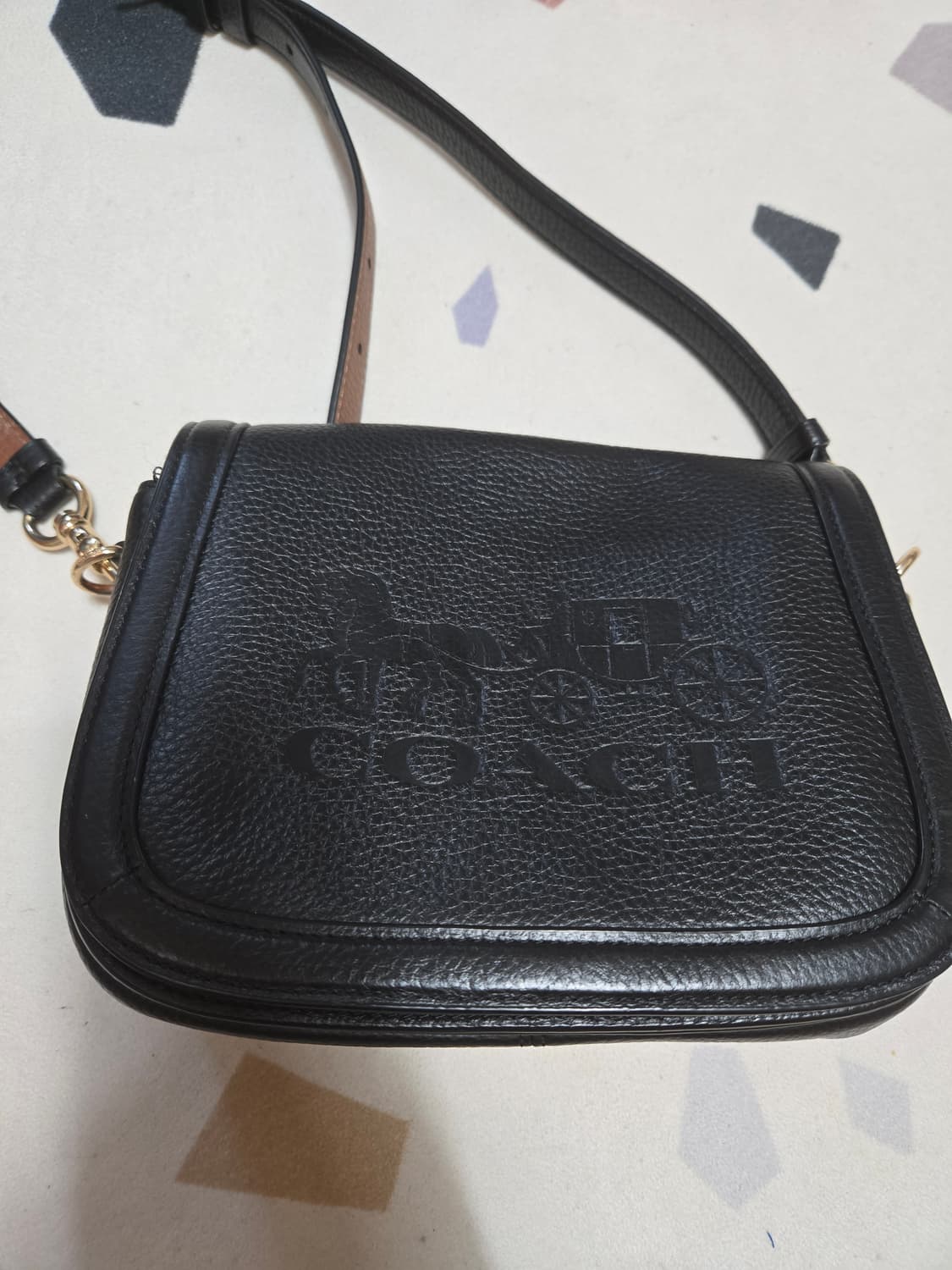 코치 여성 홀스 앤 캐리지 새들 백 블랙 검정 크로스백 상품이미지2