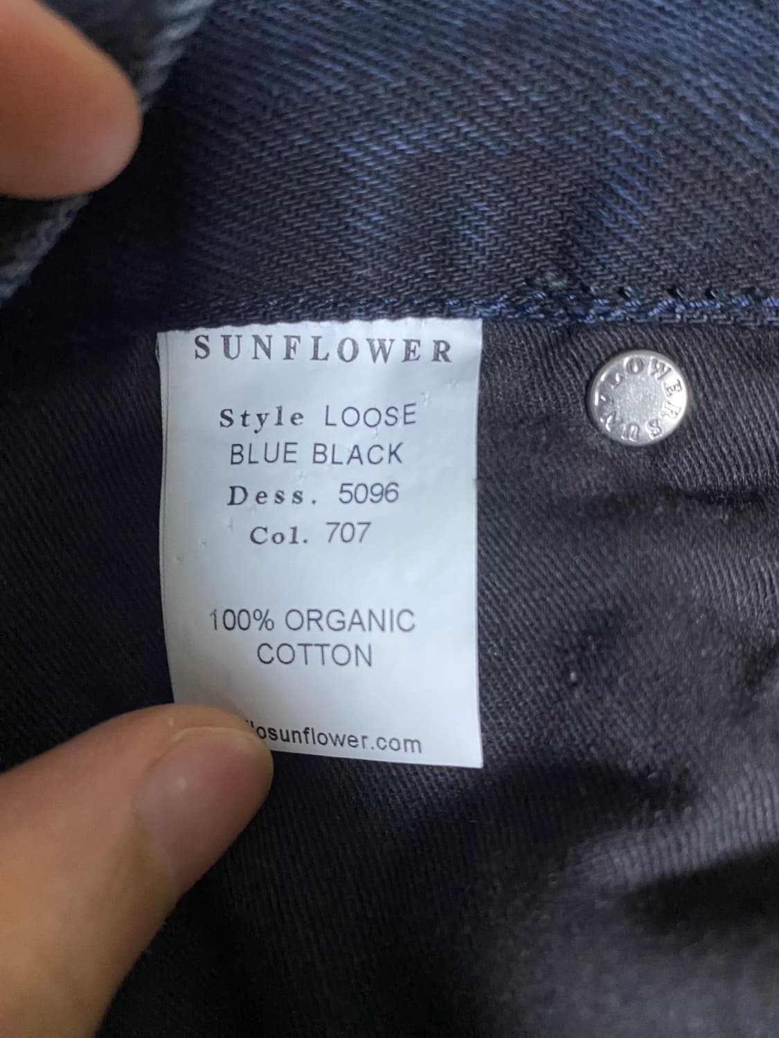 선플라워 루즈핏 블루블랙 데님팬츠 5096/707 상품이미지9