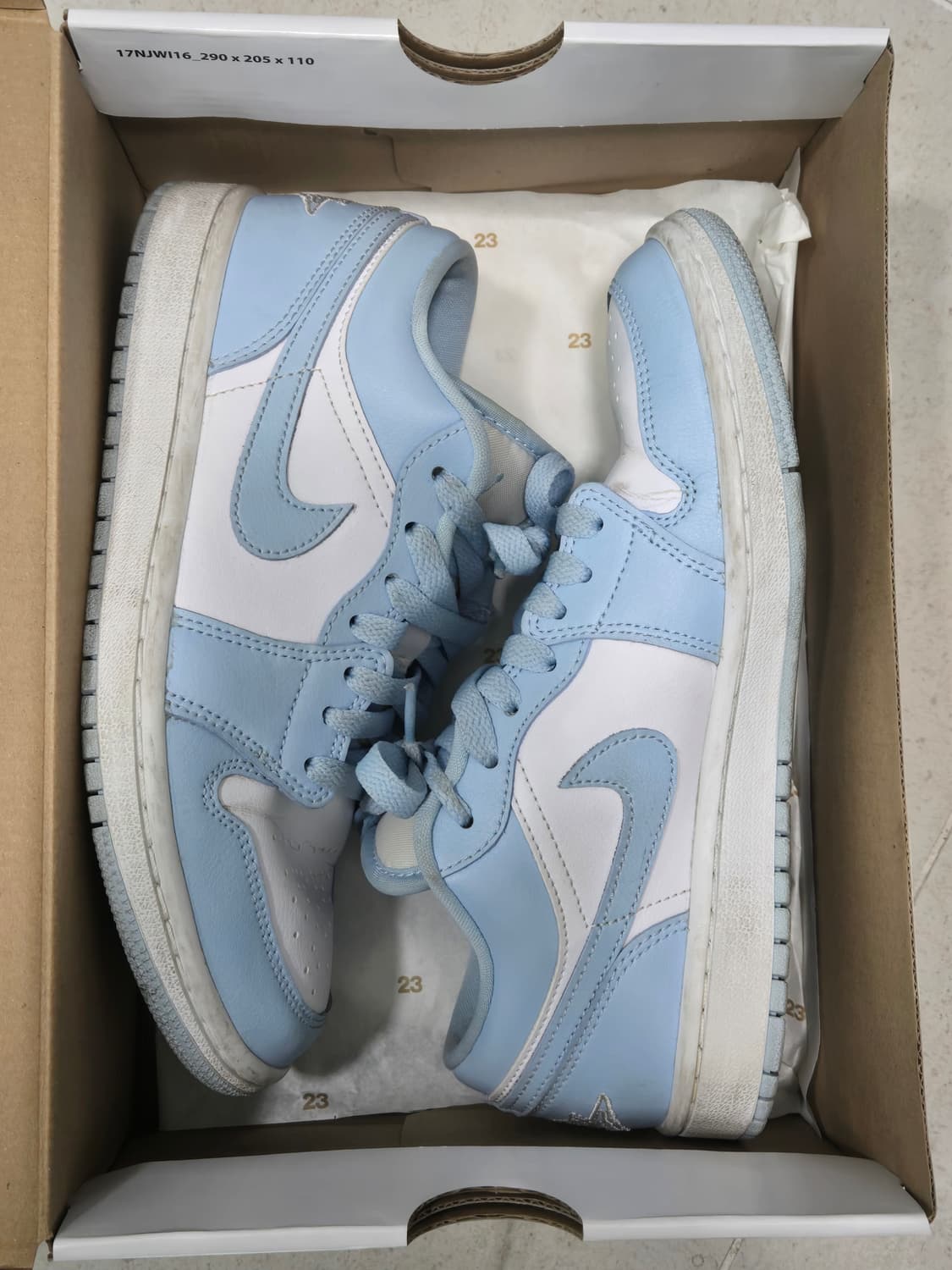 (W) 조던 1 로우 화이트 아이스 블루 240 상품이미지7