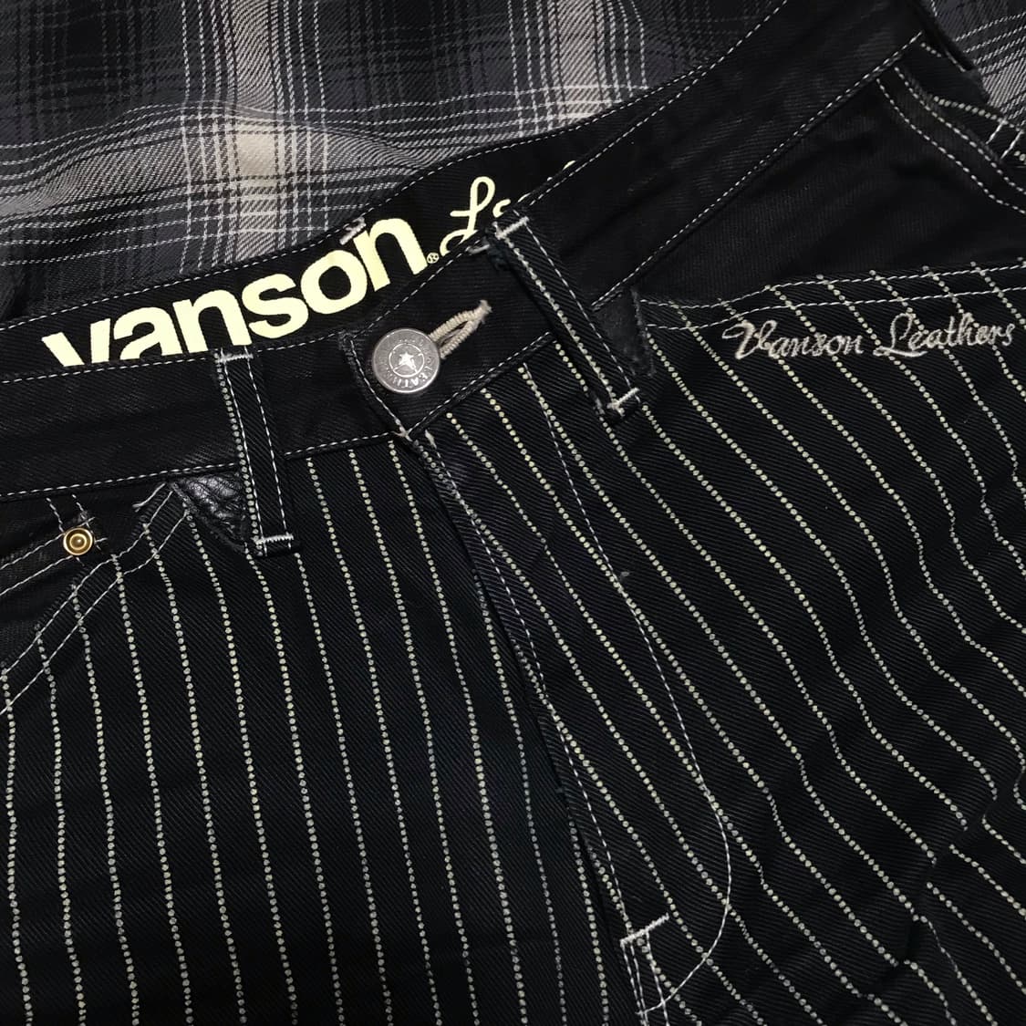일본판 90s 초레어 vanson leather 와바시 스트라이프 팬츠 상품이미지2