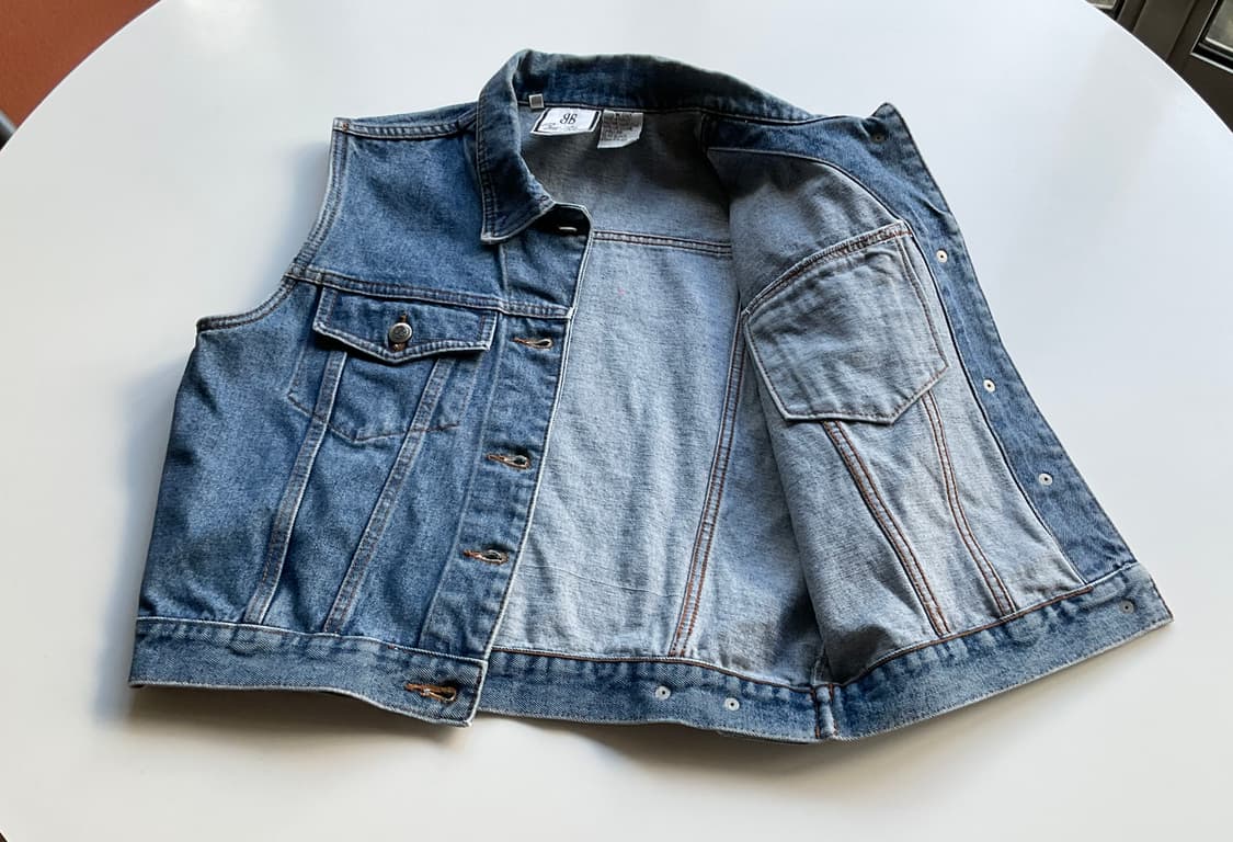 Bill Blass 핸드페인팅 커스텀 데님 베스트 M 상품이미지9