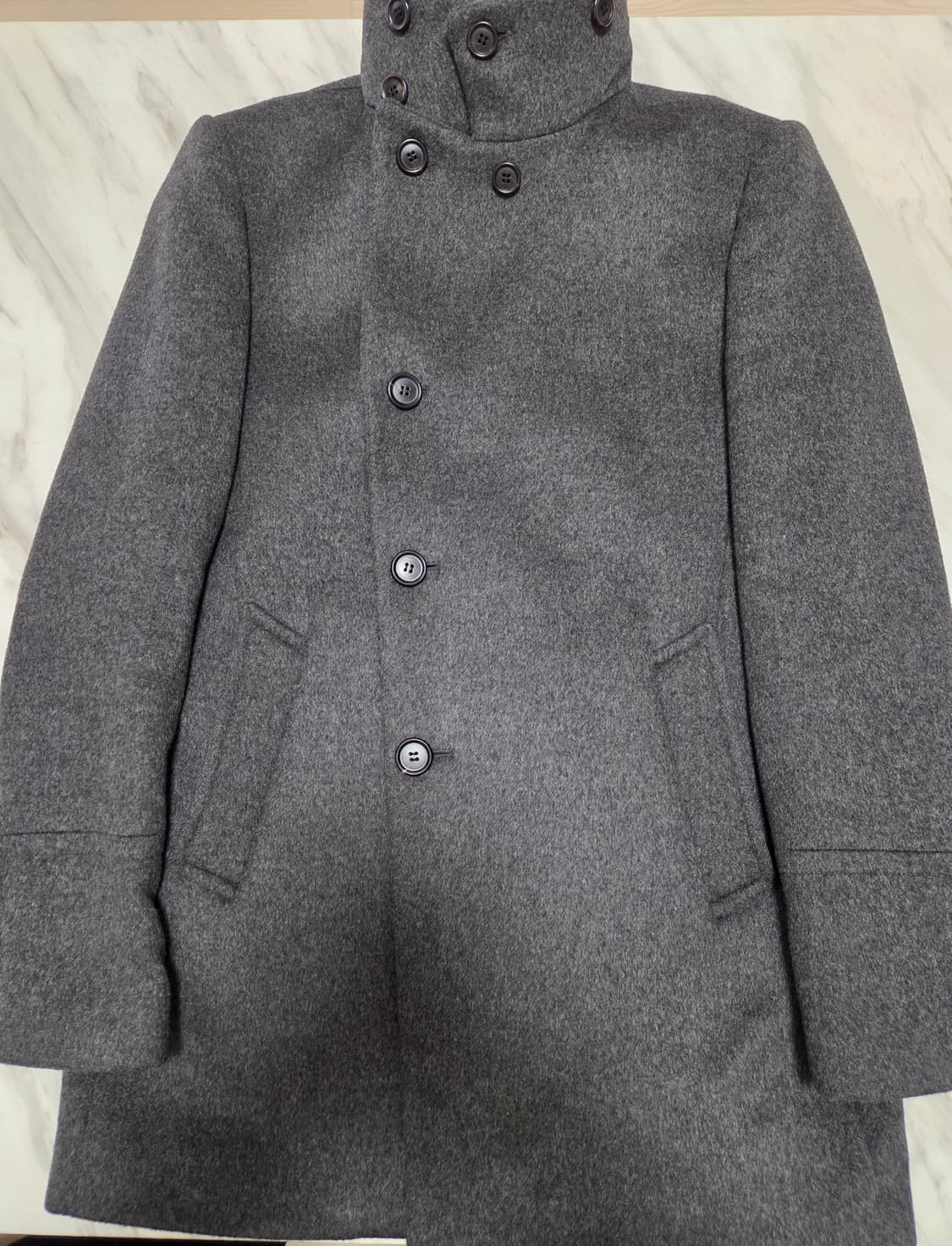 타임옴므 캐시미어 하이넥 하프 코트 상품이미지1