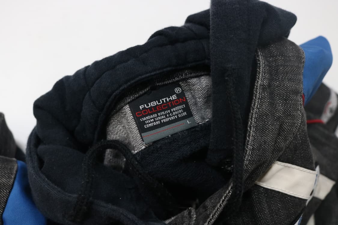 FUBU 후부 빈티지 데님 믹스 후드 레이어드 레이싱 재킷 (L) 상품이미지10