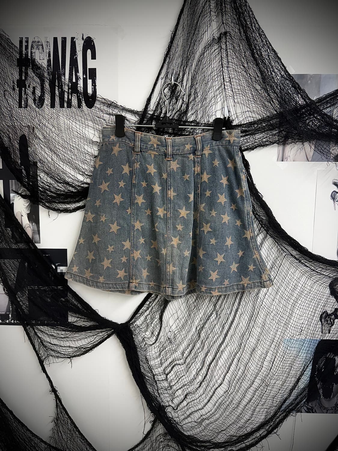 00s star pattern denim skirt 상품이미지3