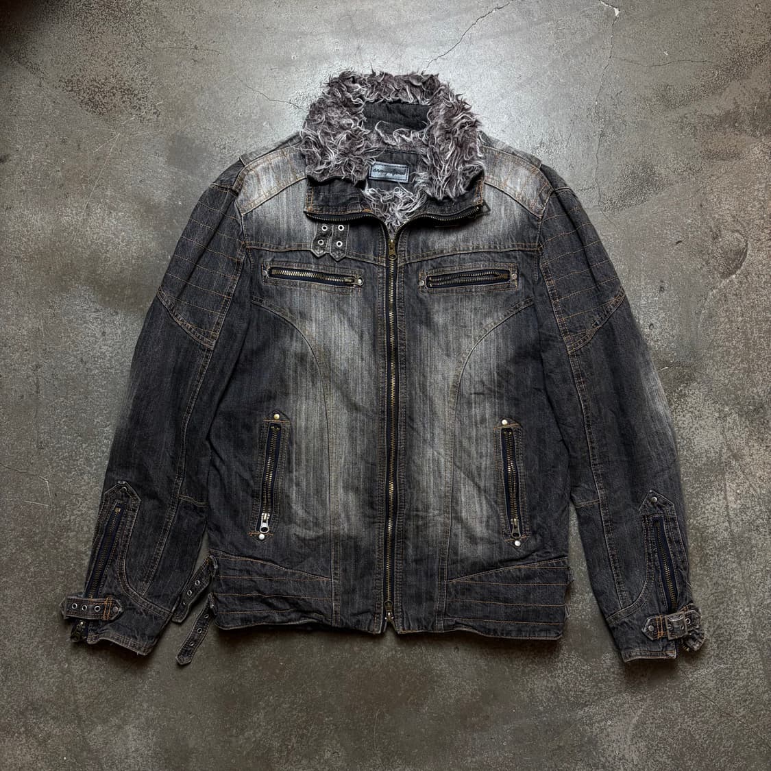 빈티지 퍼 데님 자켓 상품이미지1