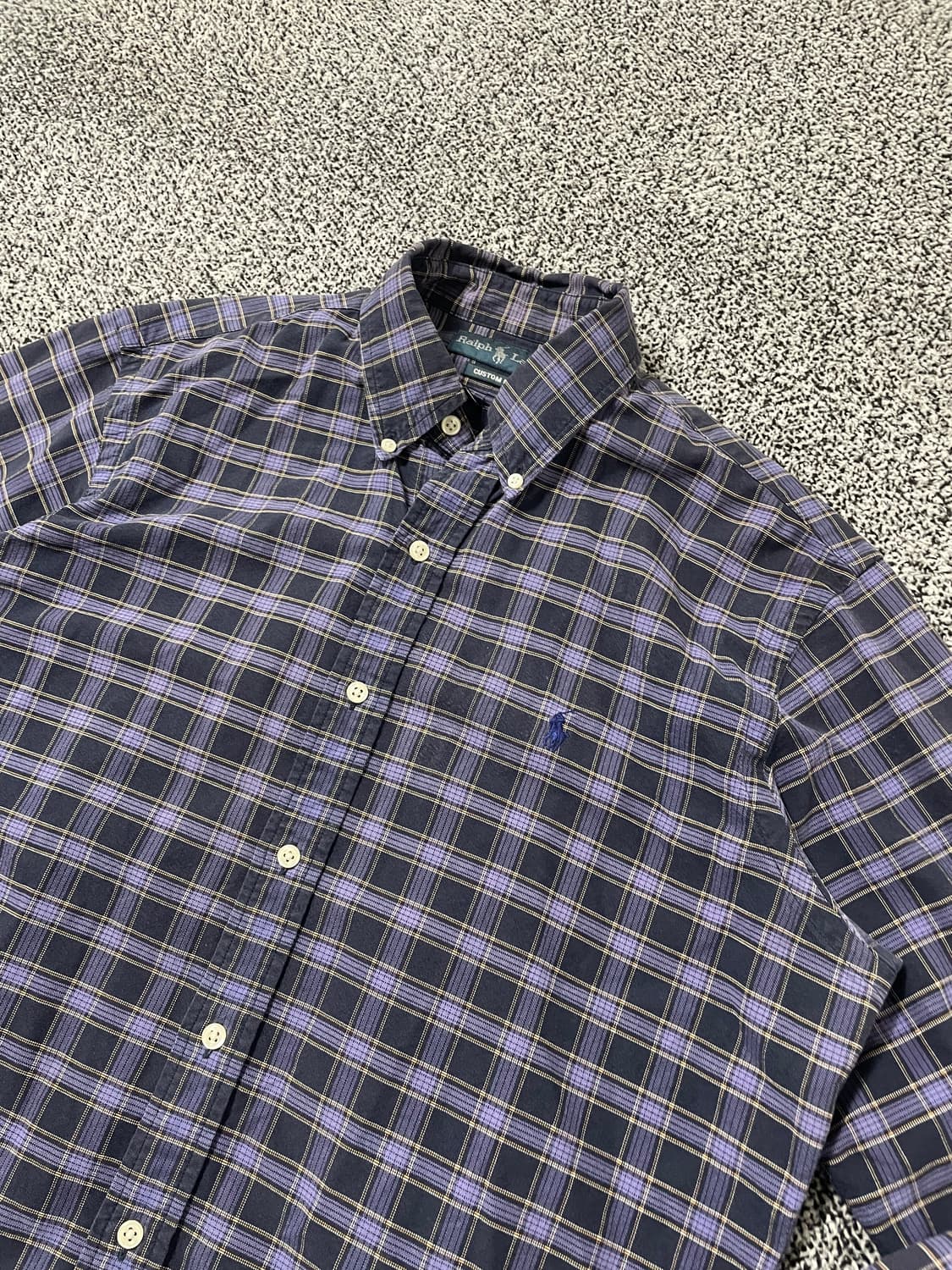 빈티지9. 폴로랄프로렌 폴로셔츠 커스텀핏 긴팔 체크 셔츠 퍼플블랙 상품이미지2