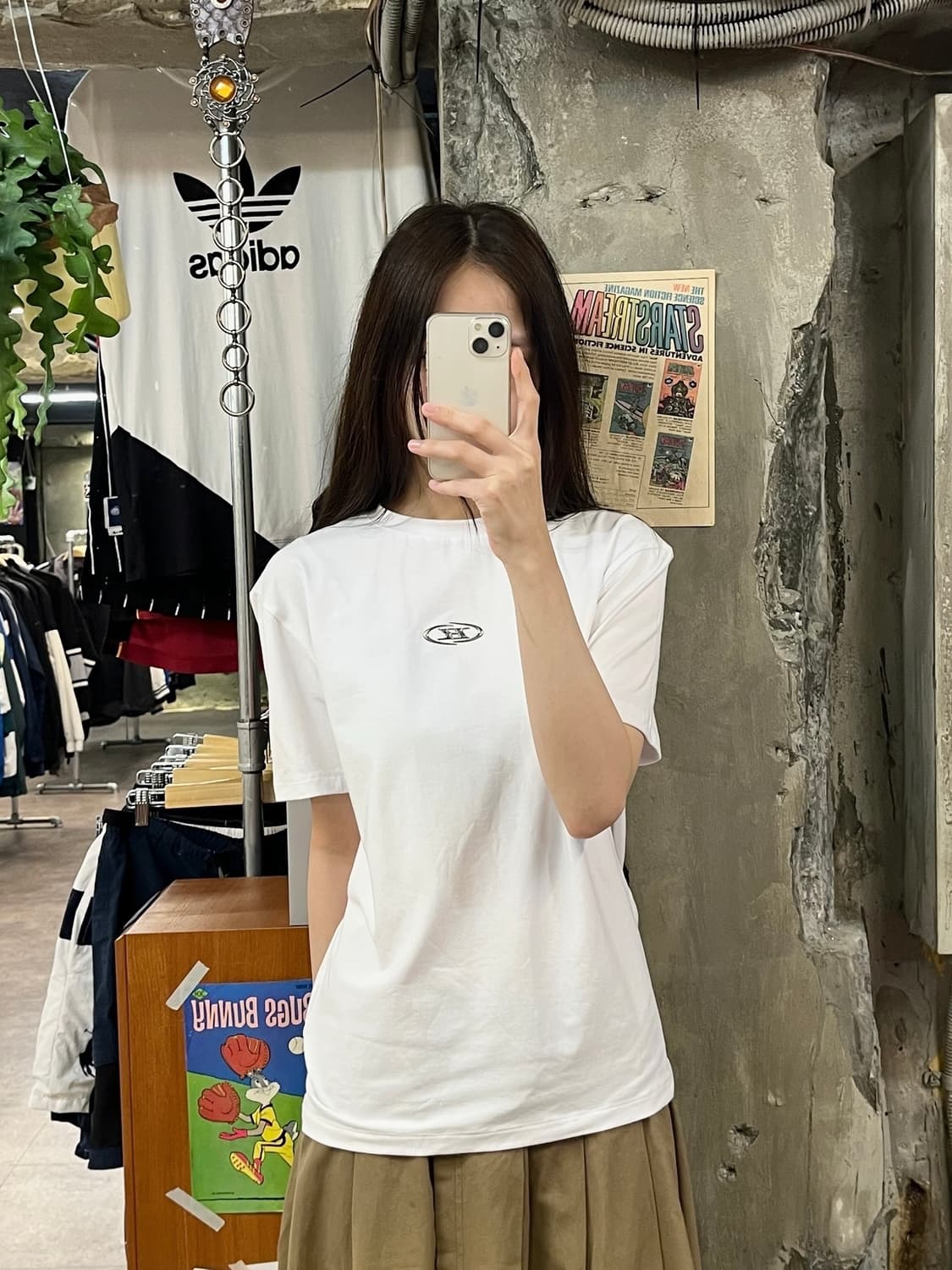 리 반팔티 화이트 M #csz465 상품이미지2