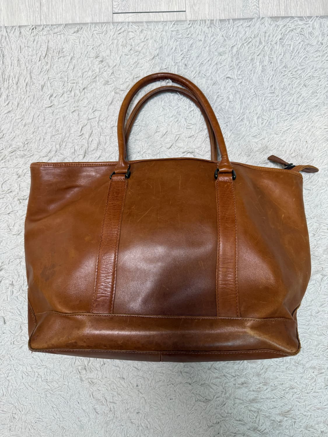 (OS)엘엘빈 레더 라지 토트백 브라운 상품이미지1