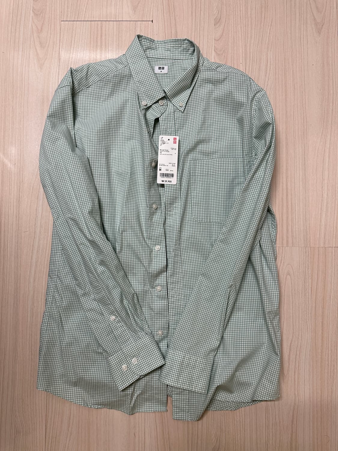 [M] 유니클로 브로드클로스셔츠 체크 긴팔 상품이미지2