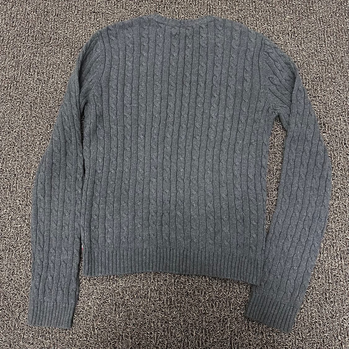 타미힐피거 여성 케이블 꽈배기 니트 차콜 L 상품이미지5