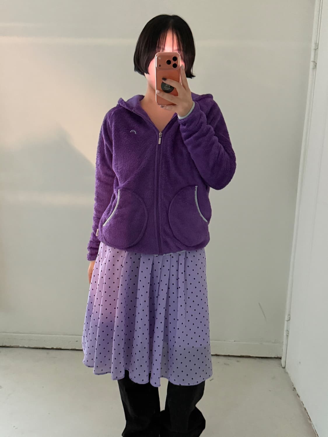 일본빈티지 퍼플 후리스 후디집업 상품이미지2