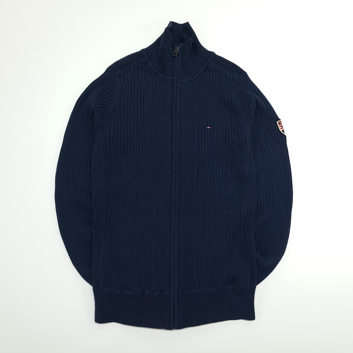 CN949 M 타미힐피거 데님 다크네이비 풀집업 니트 스웨터 상품이미지1