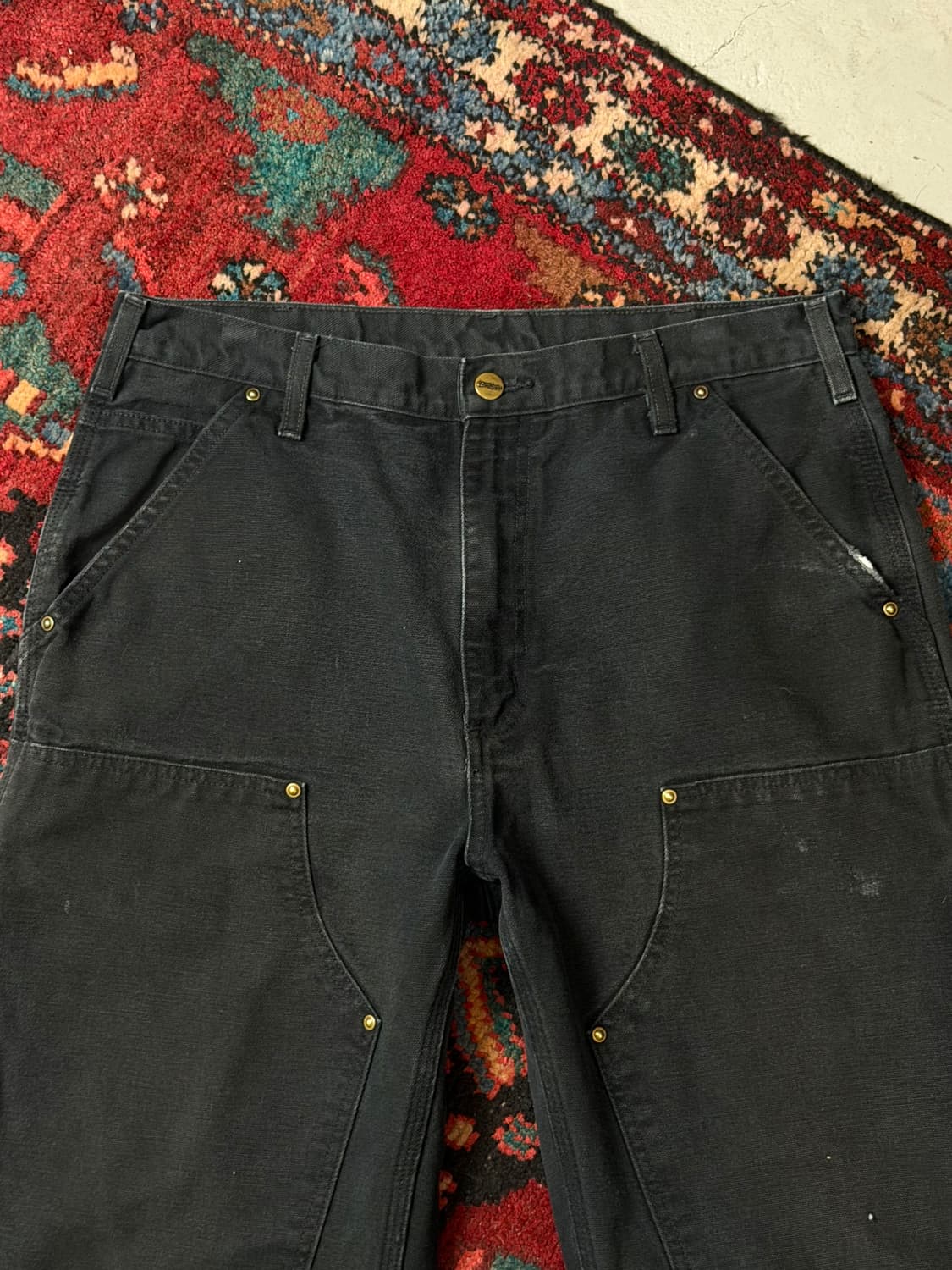 OG 칼하트 B136 더블니 팬츠 칼하트 썩블니 블랙 상품이미지5