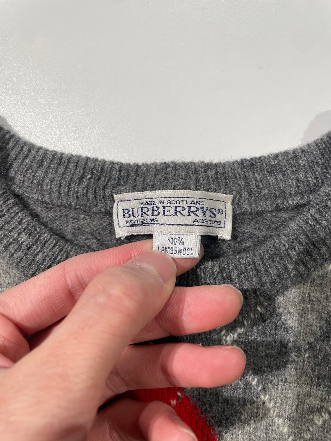 버버리 그레이 아가일 크루넥 램스울 니트 상품이미지7