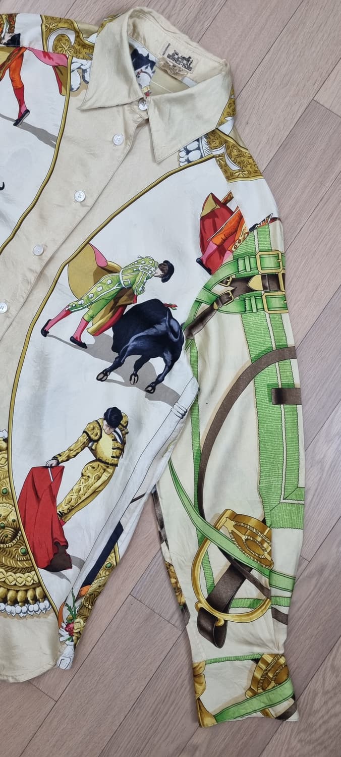 HERMES 헤르메스 투우 실크 블라우스 M _ 여성 상품이미지4
