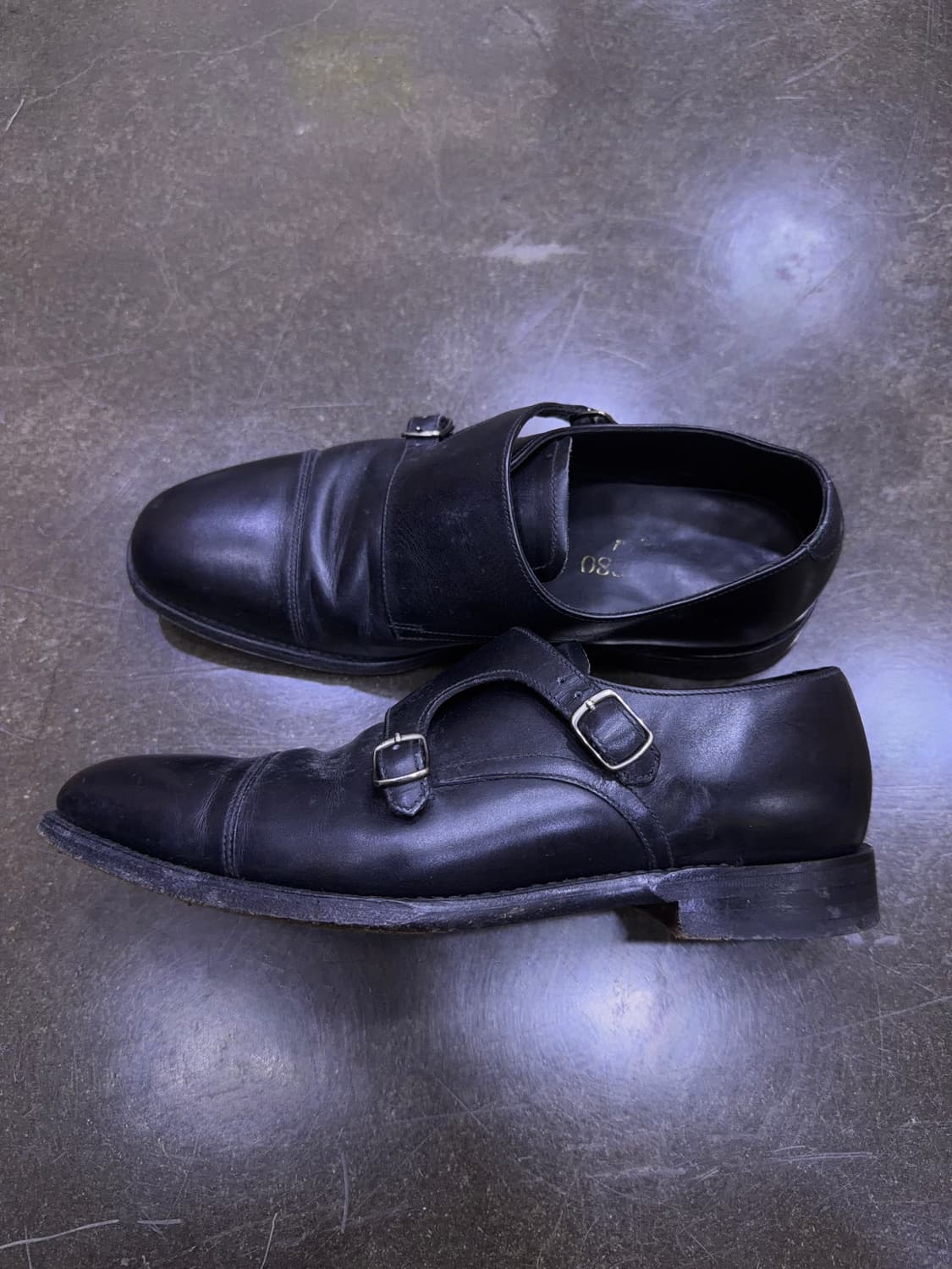 로크 더블 몽크 스트랩 가죽 구두 슈즈 6 (250) 상품이미지6