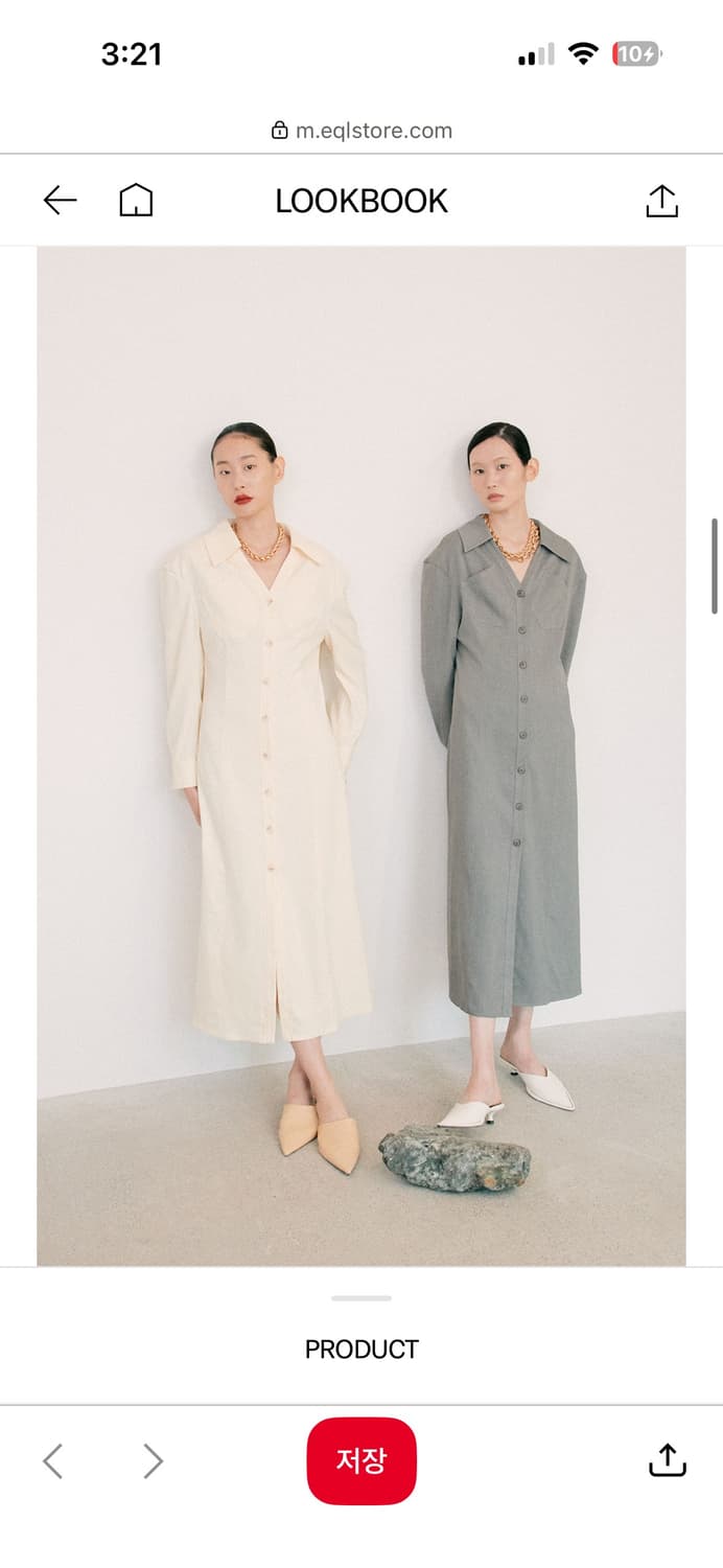 분더캄머 셔츠원피스 새상품(그레이시 카키) 상품이미지1