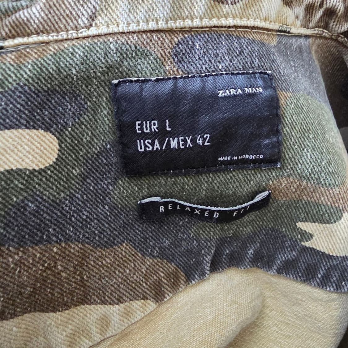 자라 맨 릴렉스핏 빈티지 밀리터리 워크셔츠 L 상품이미지5