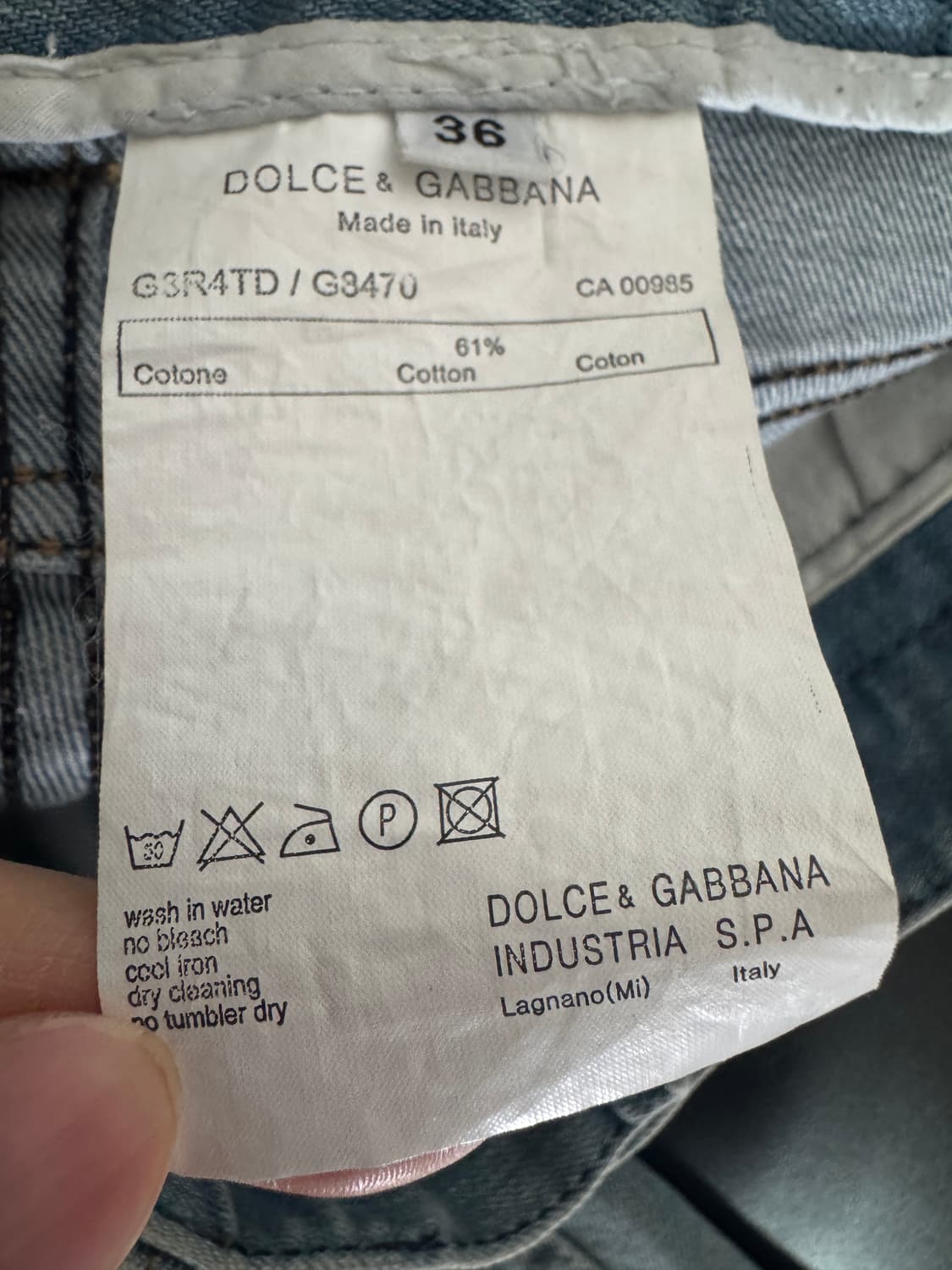 여성 돌체앤가바나 스키니핏 연청 데님팬츠 29.1인치 상품이미지5