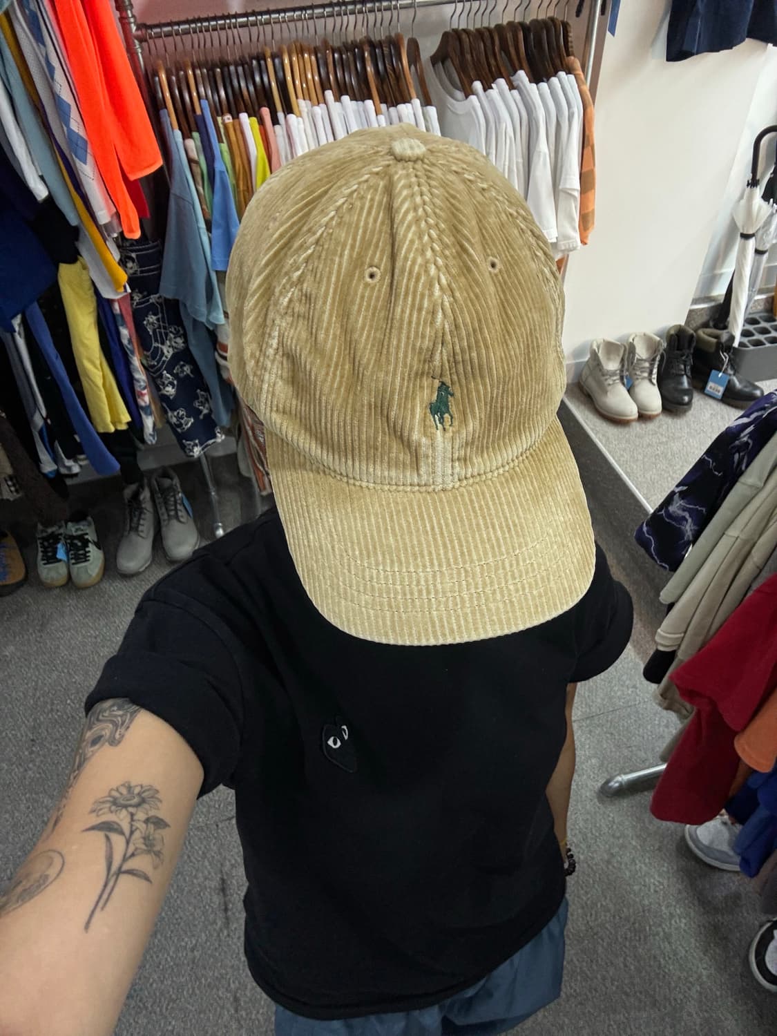 00s 폴로 랄프로렌 코듀로이 가죽 스트랩 캡 상품이미지8