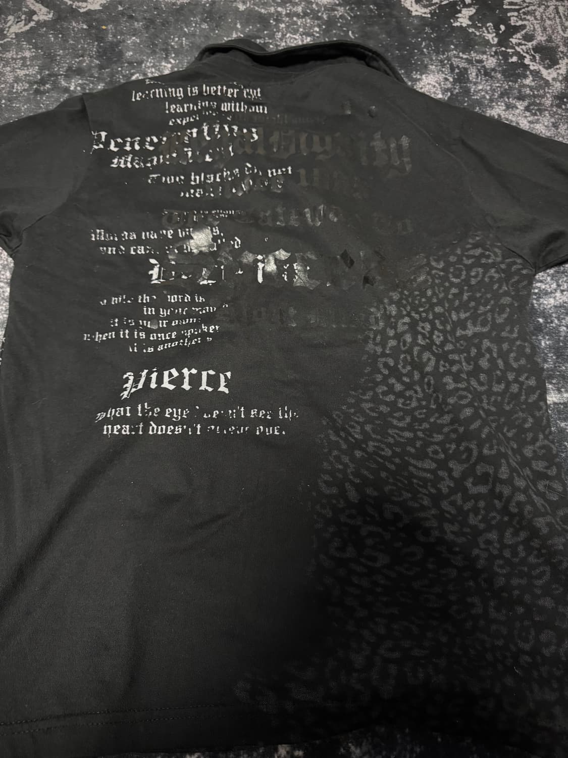 Printed Detail Black T-shirt 상품이미지3