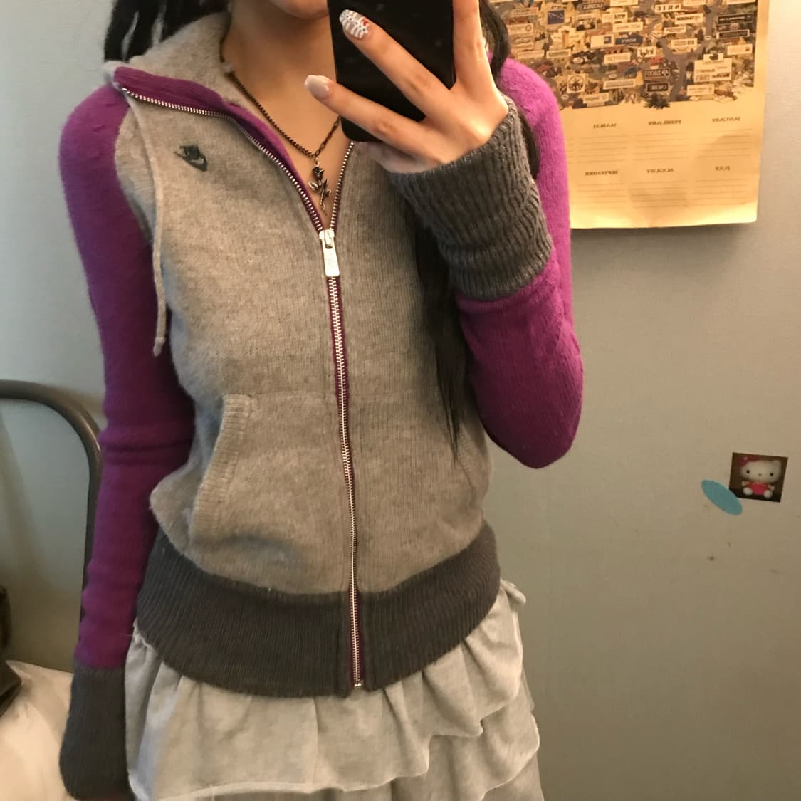 NIKE 나이키 갸루 울 니트 후드집업 상품이미지2