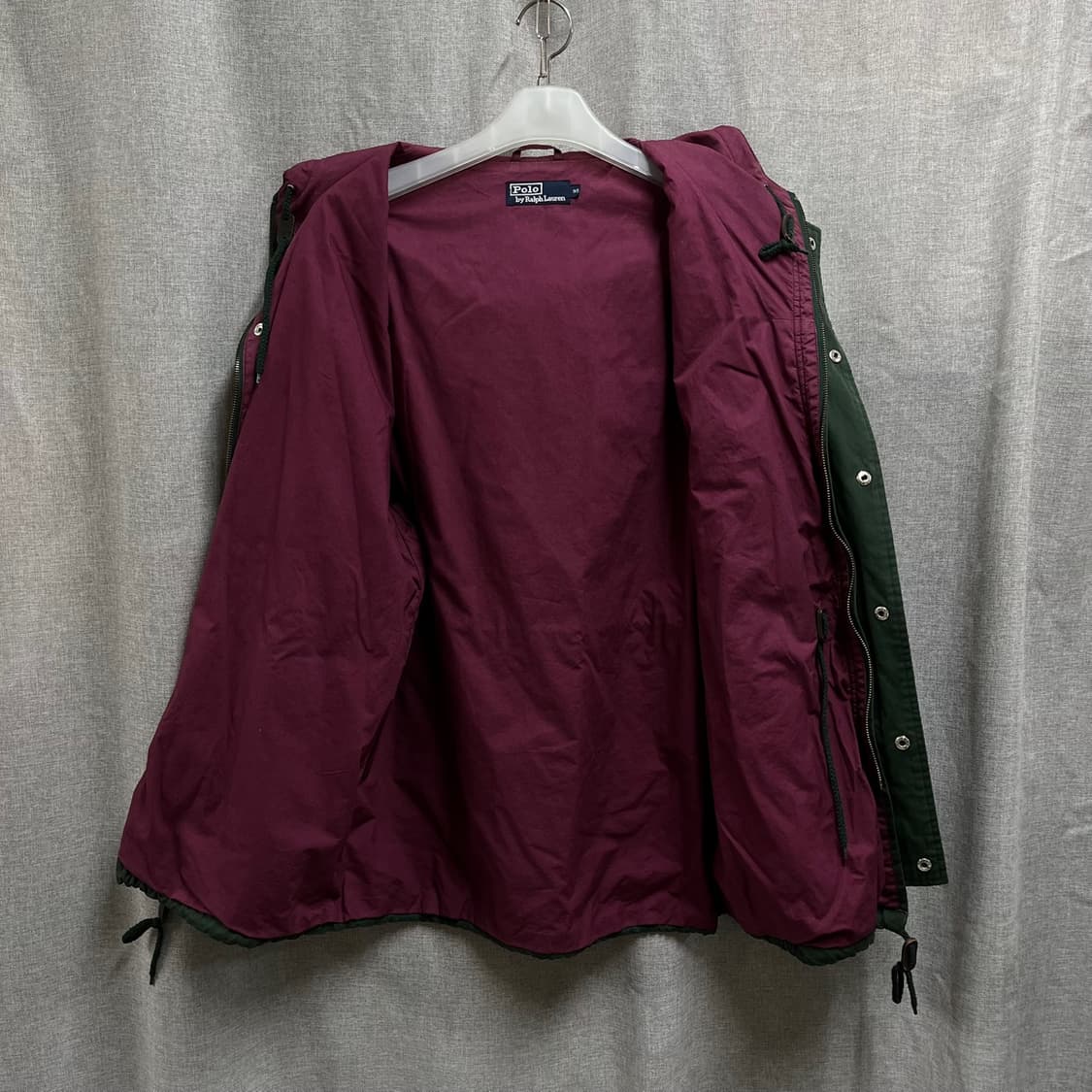 90s 폴로 바이 랄프로렌 면 빈티지 후드 야상 그린파카 상품이미지6