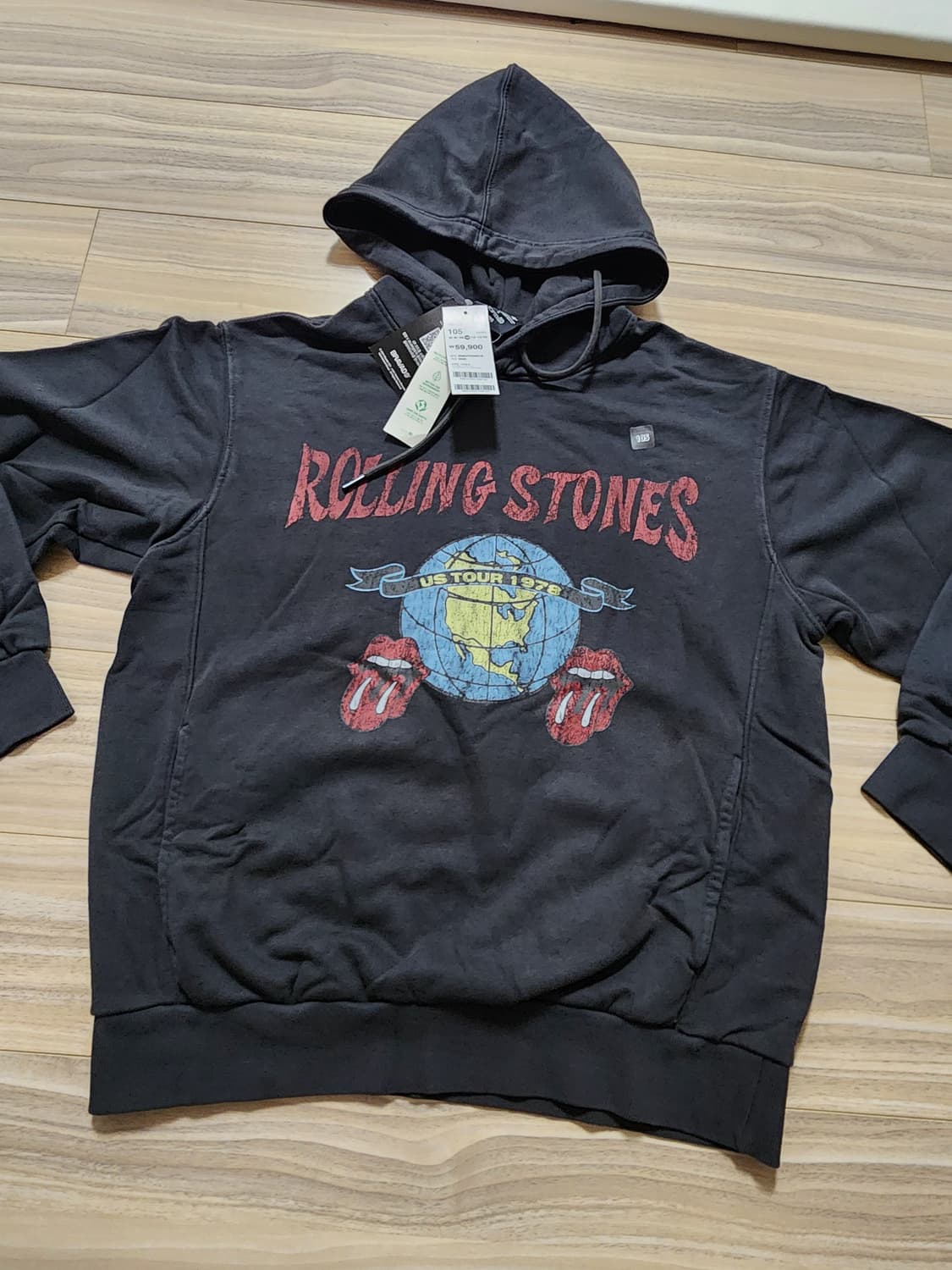 탑텐롤링스톤즈가먼트워싱후드티셔츠다크그레이105 상품이미지1