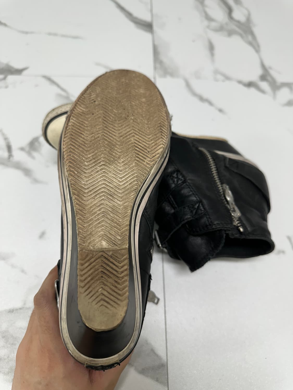 ASH 아쉬 블랙 버클 웨지힐 하이탑 스니커즈 상품이미지6