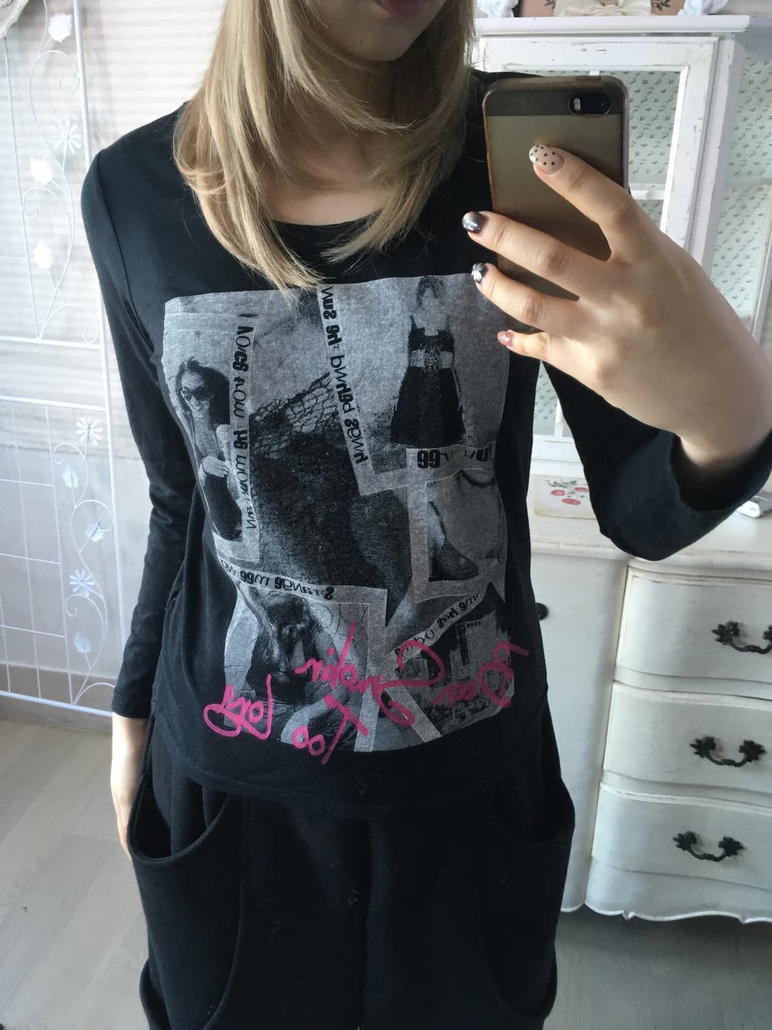 일본빈티지 갸루 펑크 프린팅 롱 슬리브 상품이미지4