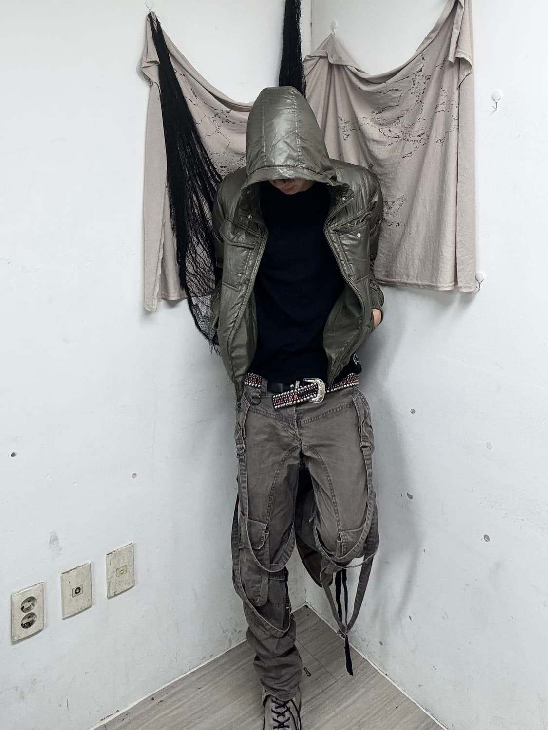 Y2K Mood Green Hoodie Down Utility Paddi 상품이미지2