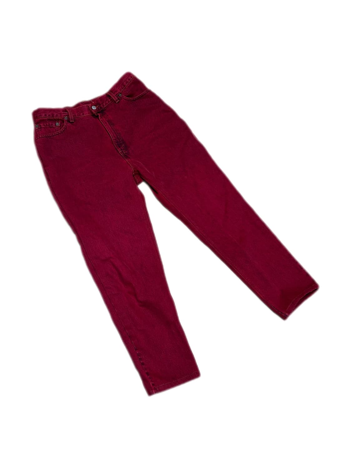 리바이스 550 90s USA 가먼트 다잉 버건디 데님팬츠 상품이미지1