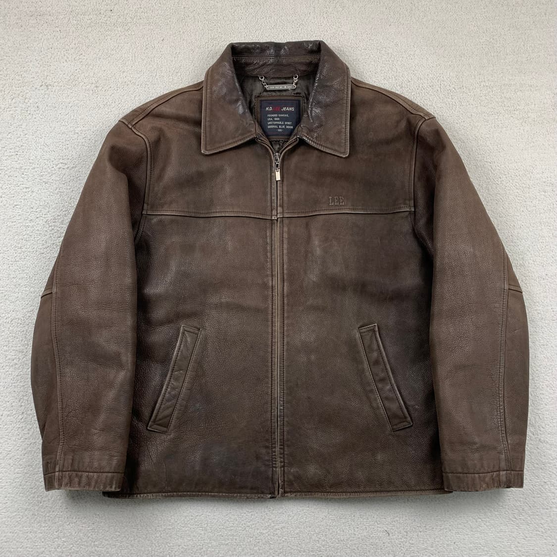 90‘s Lee 리 소가죽 싱글 레더자켓 브라운  상품이미지1