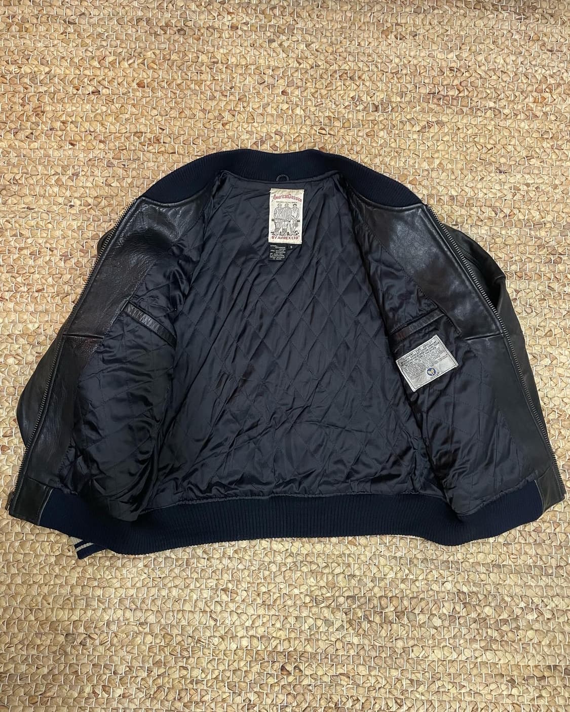 L~XL) 90s 아비렉스usa 스포츠 카우레더 자켓 상품이미지3