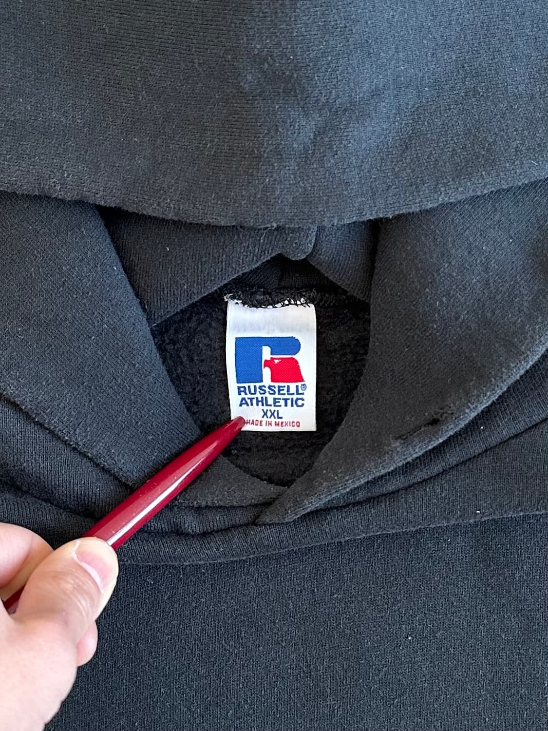 90s 빈티지 러셀 후드 블랙 XXL 상품이미지6