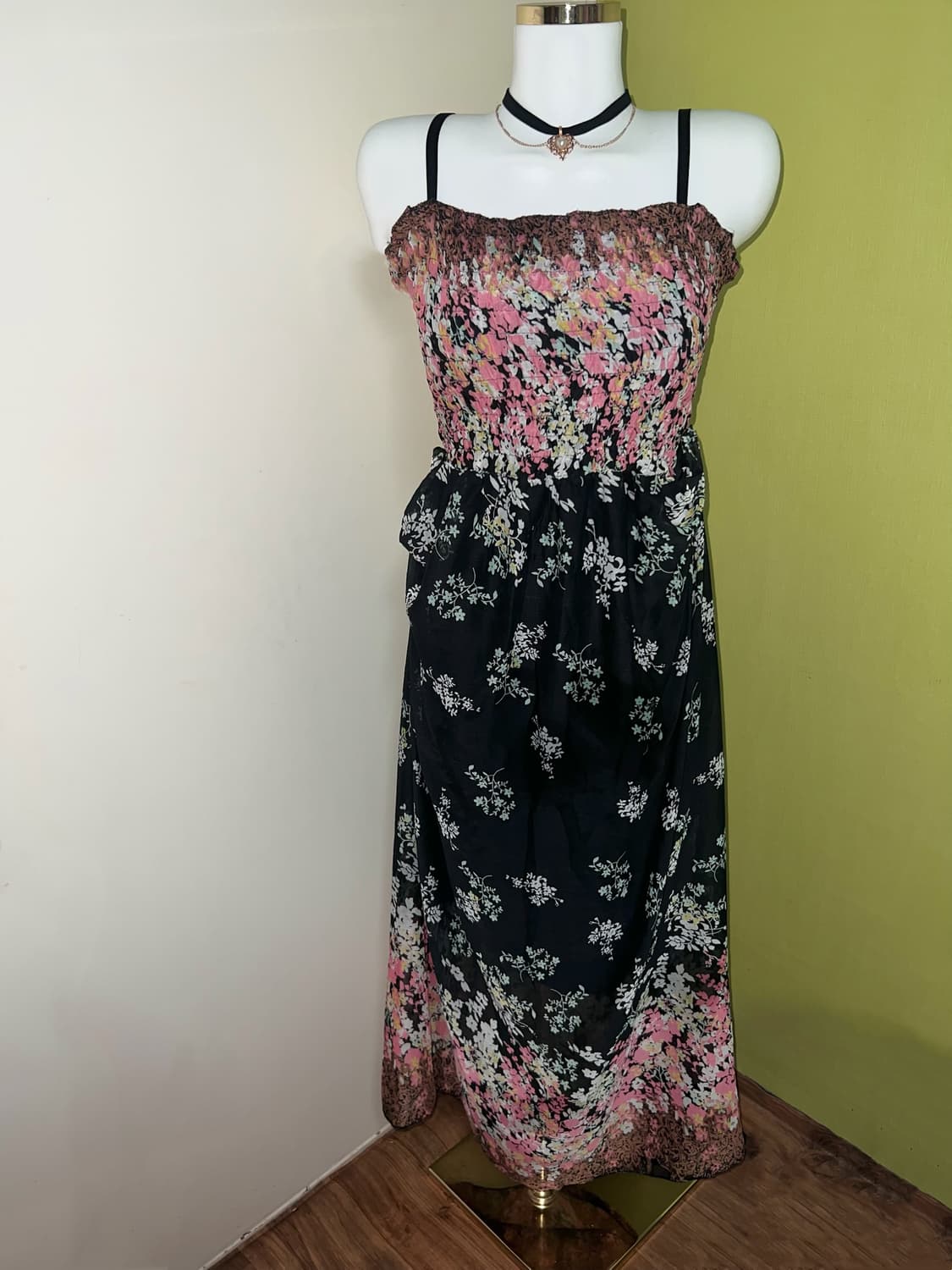 ✨vintage flower drape dress 오리엔탈 무드 셔링✨ 상품이미지1