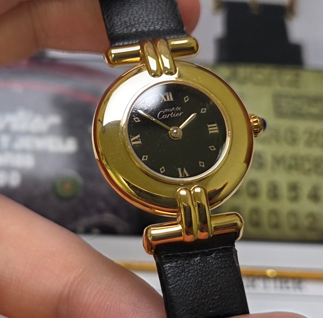 까르띠에 머스트드 꼴리제 오리지널 블랙다이얼 쿼츠 여성용 (감정서 포함) 상품이미지4