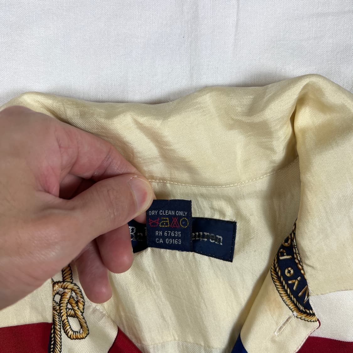 90‘s 폴로랄프로렌 og 빅 크레스트 실크 피케셔츠 상품이미지9