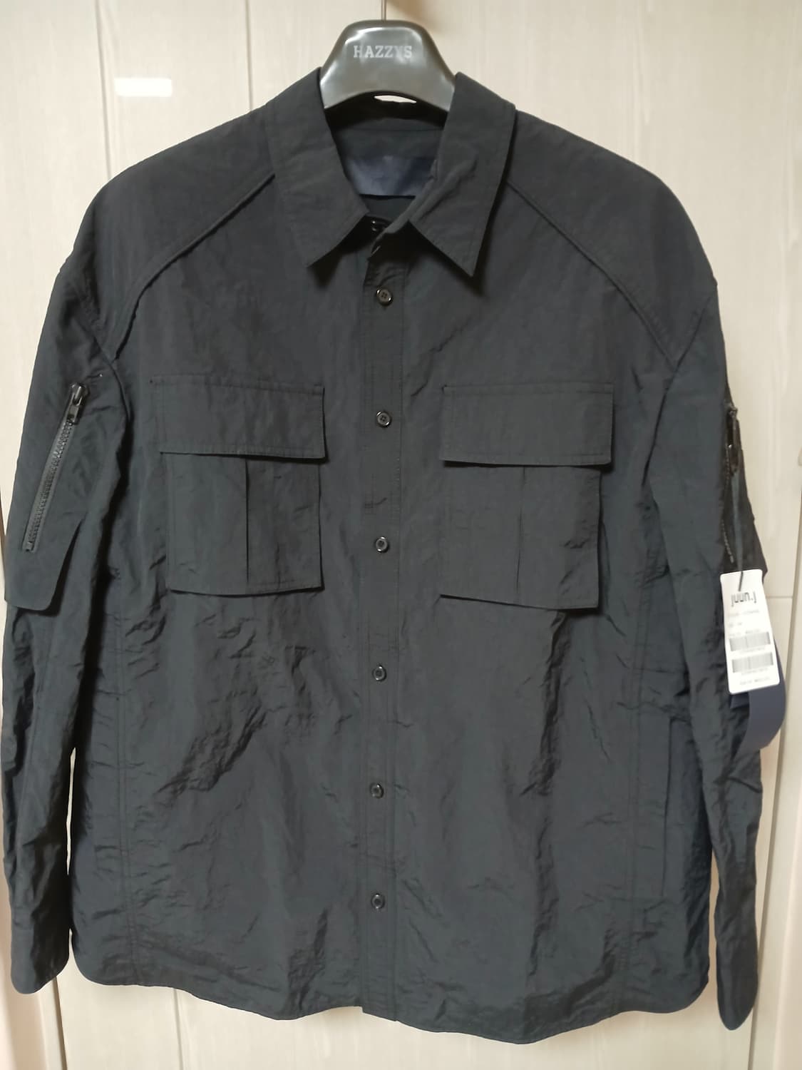 준지 나일론 셔츠 자켓 셔켓 블랙 48 새상품 상품이미지1