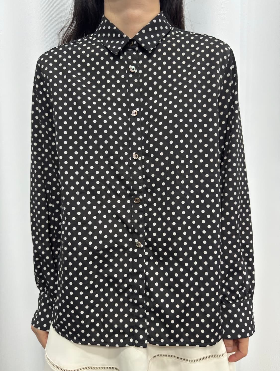 comme ca lsm 브라운 도트 셔츠 상품이미지4