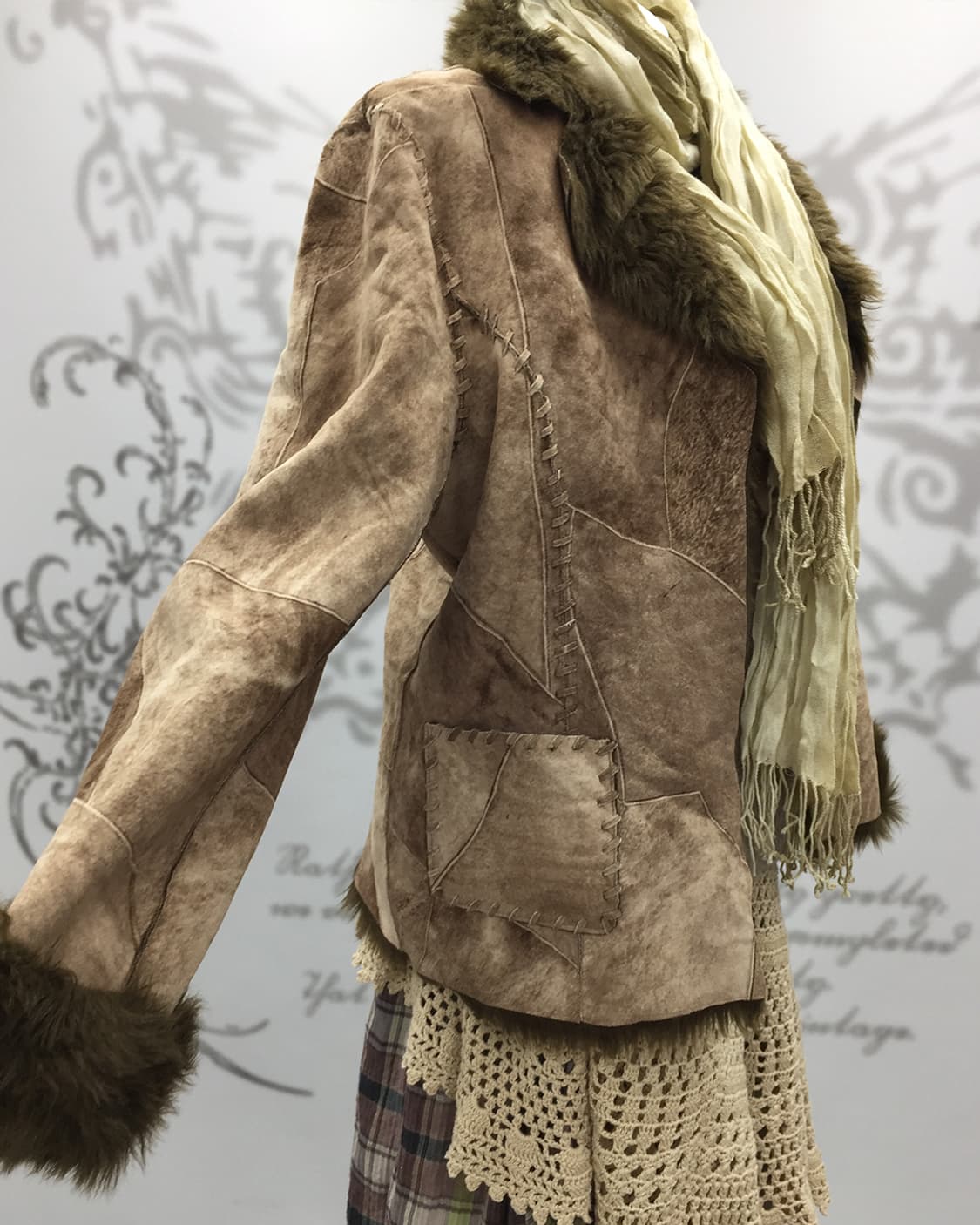 Patch work pigskin shearling jacket 상품이미지3