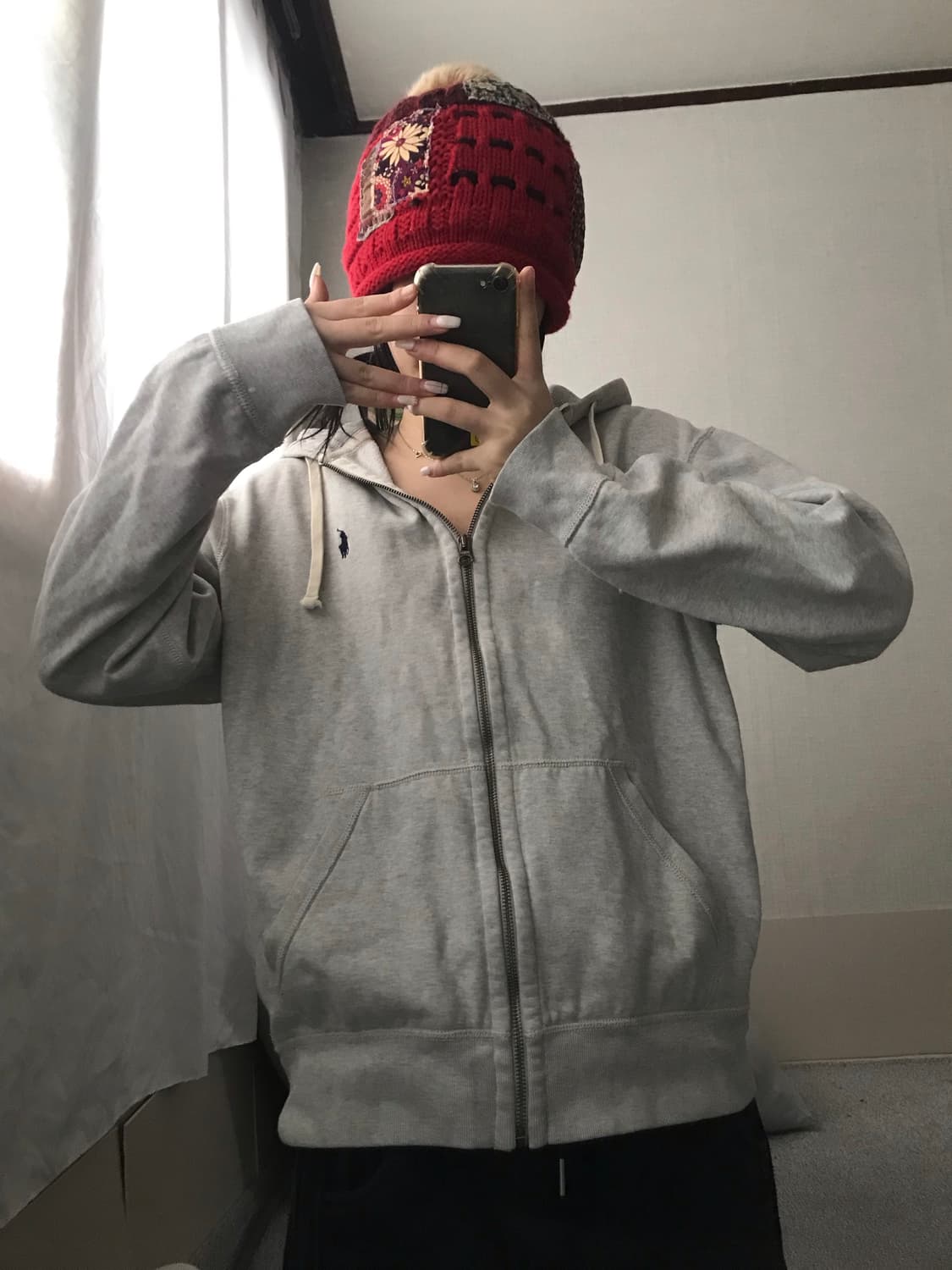 폴로 그레이 코튼 후드집업 상품이미지3