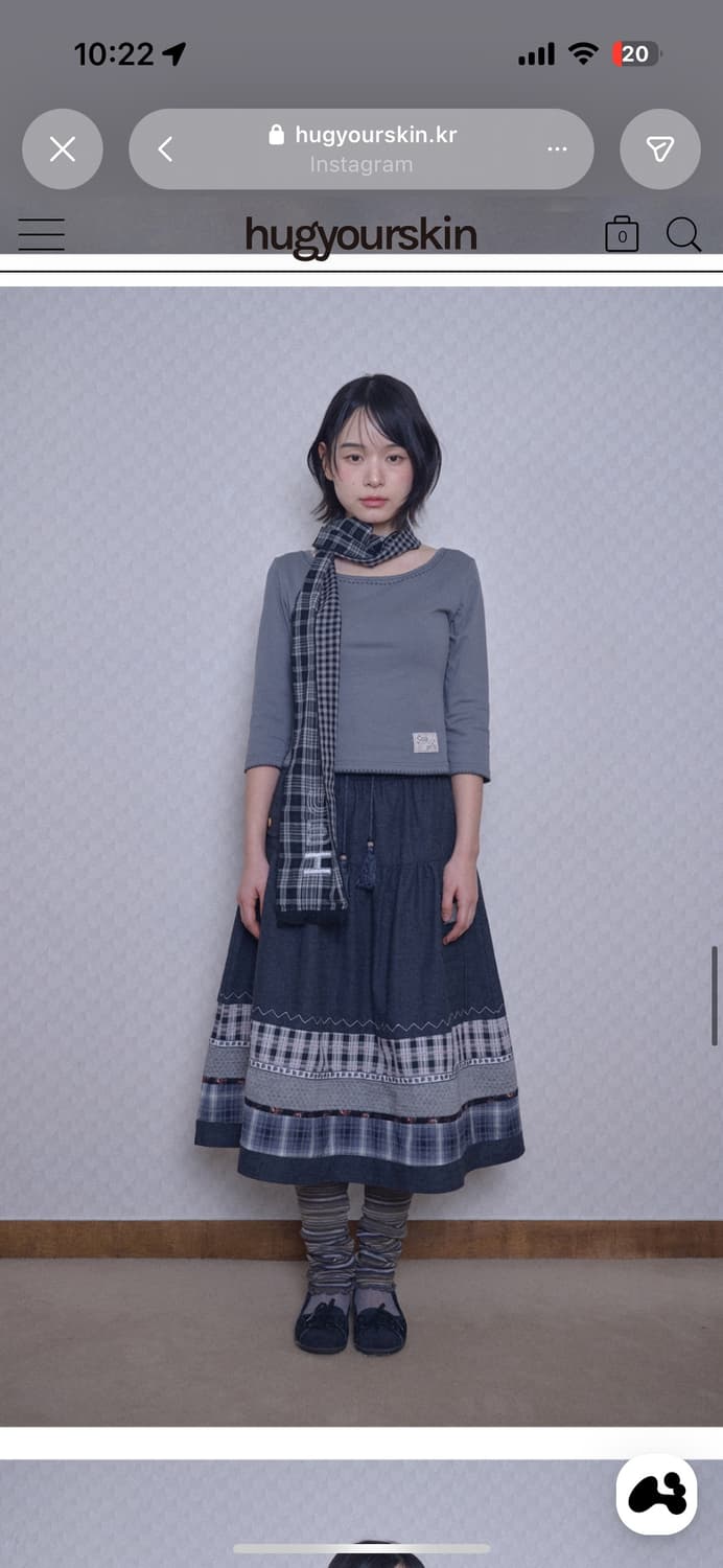 허그유어스킨 빈티지 패턴 미디 스커트 상품이미지3