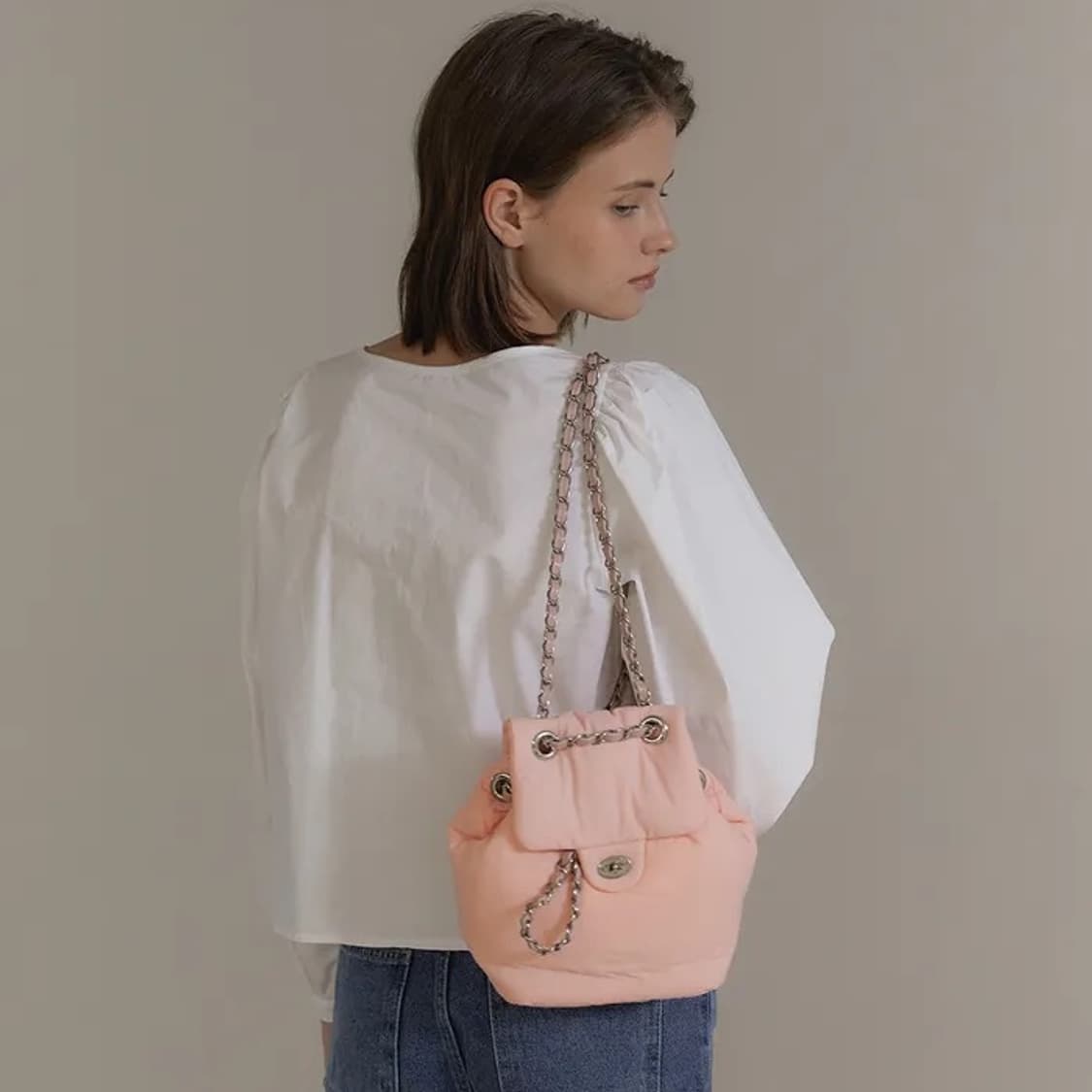 아노에틱 클래식 패딩 백팩 핑크 상품이미지3