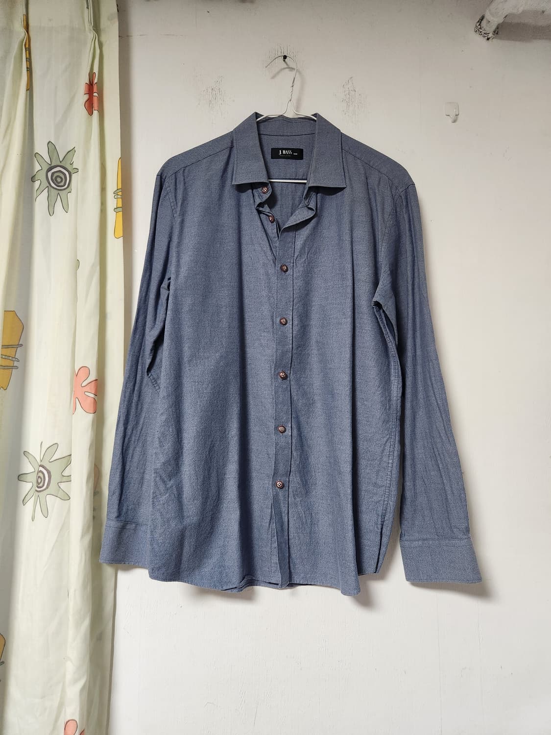 J.HASS 남성 셔츠 블루 긴팔 100 상품이미지1